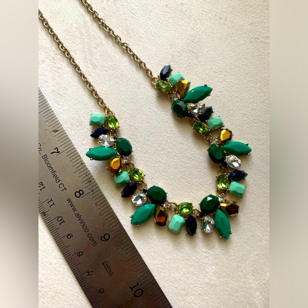 JCREW green statement necklace